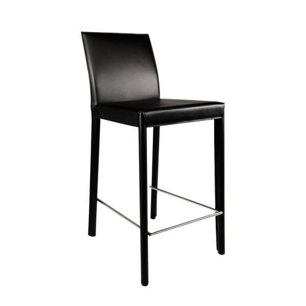 Tabouret snack contemporain en synthétique noir - Dilan - 1