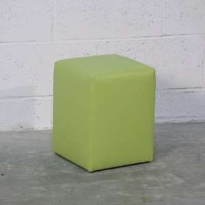 Pouf carré en vinyle vert – Quadra