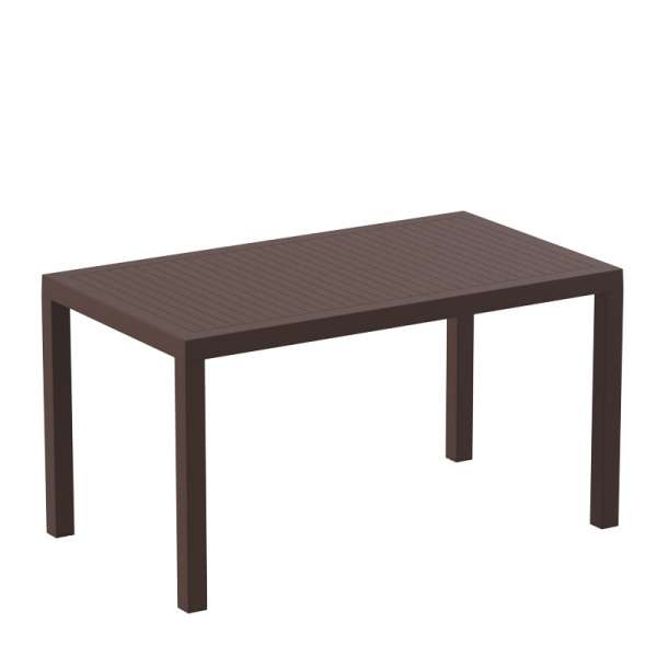 Table de terrasse rectangulaire marron foncé - Ares - 7