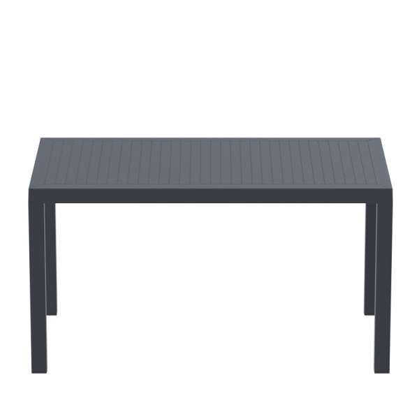 Table de terrasse rectangulaire en résine grise - Ares - 8