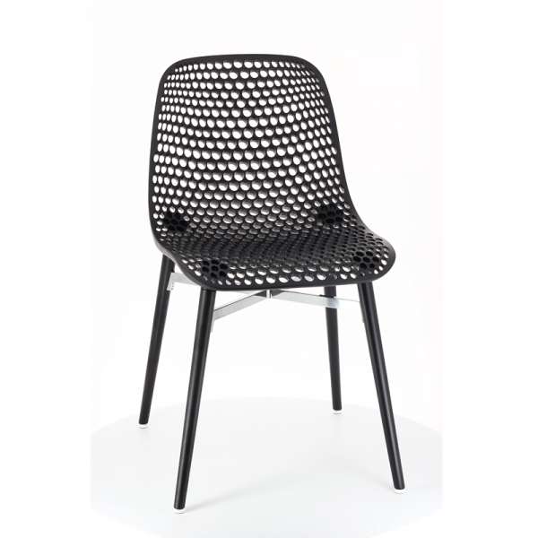 Chaise design Next Infiniti® - Piétement hêtre massif laqué & assise polycarbonate - 2