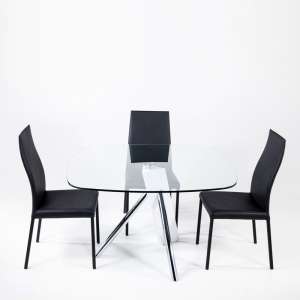 Table en verre design carré Tundra - 120 cm x 120 cm