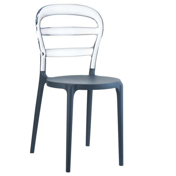 Chaise design en plexi et polypropylène - Miss Bibi 22 - 36