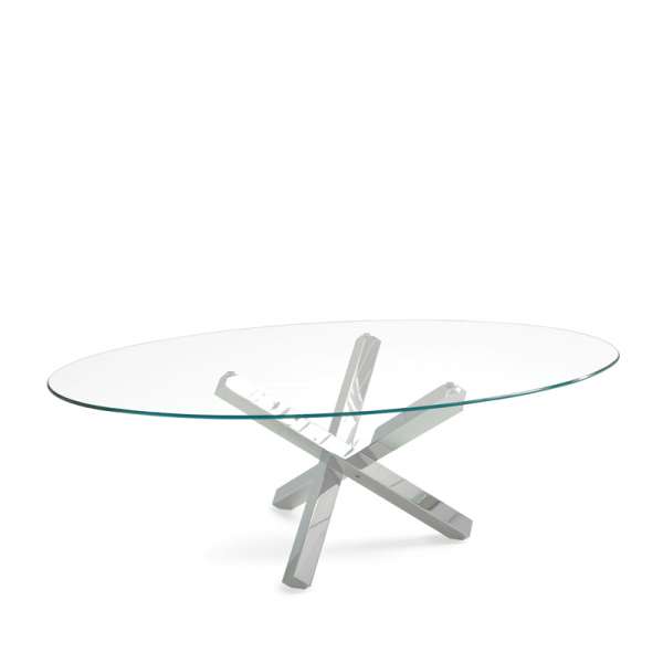Table de salle à manger ovale design en verre - Aikido Sovet® 7 - 7