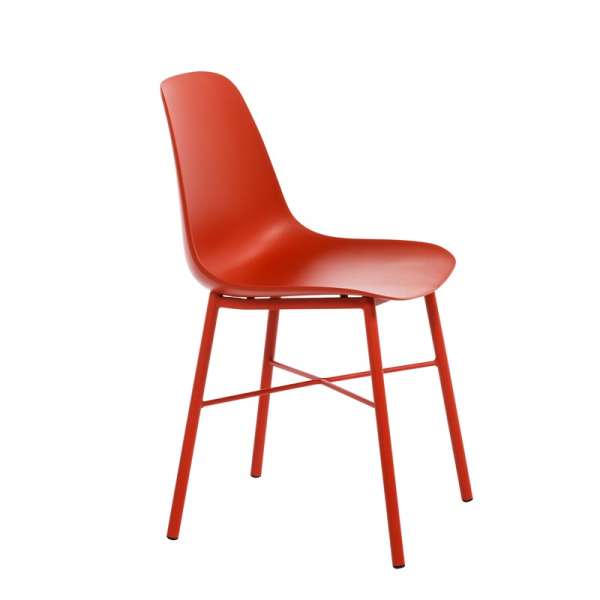 Chaise moderne en polypropylène rouge et métal rouge - Cloe - 5
