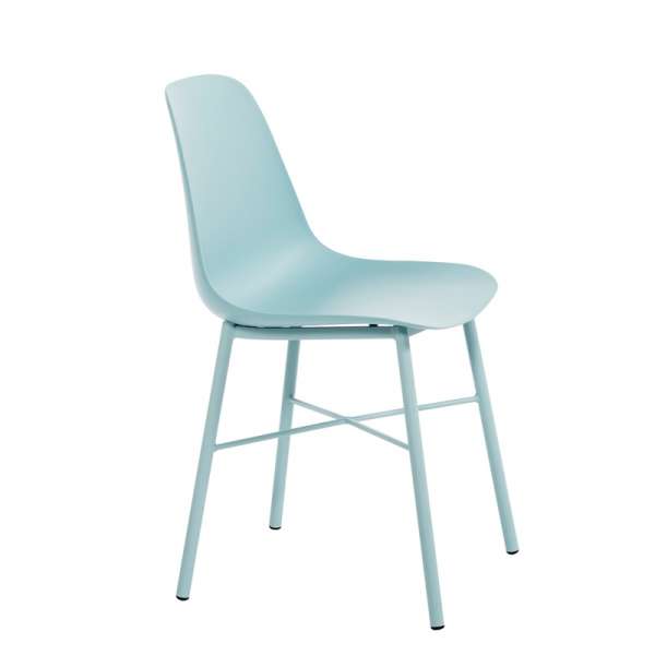 Chaise moderne en polypropylène et métal bleu ciel - Cloe - 13