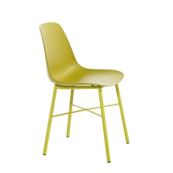 Chaise moderne en polypropylène et métal vert - Cloe - 14