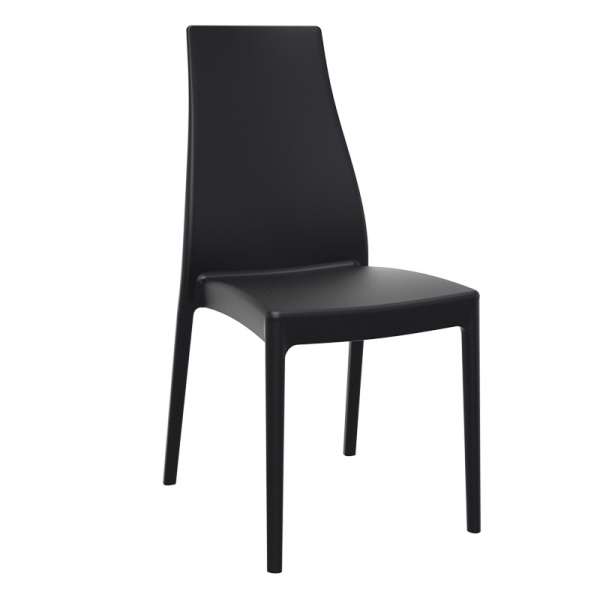 Chaise en polypropylène noir - Miranda - 12