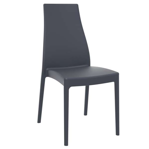 Chaise en polypropylène gris - Miranda - 18