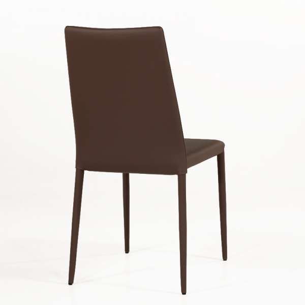 Chaise contemporaine en cuir marron - Bea 4 - 6