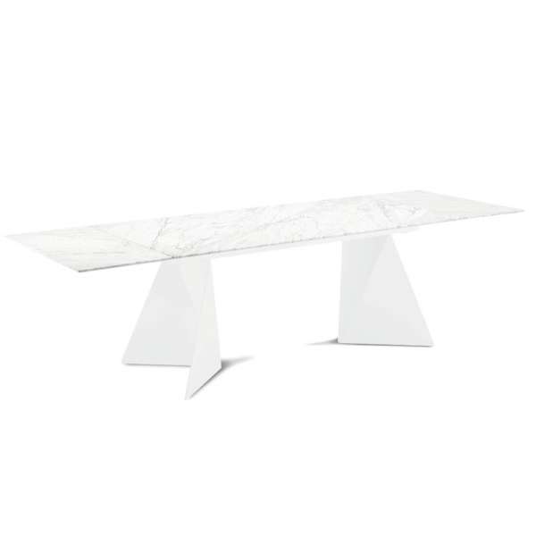 Table design extensible en marbre blanc - Euclide 2 - 4