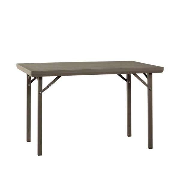 Table pliante rectangulaire en plastique gris taupe - XL premium