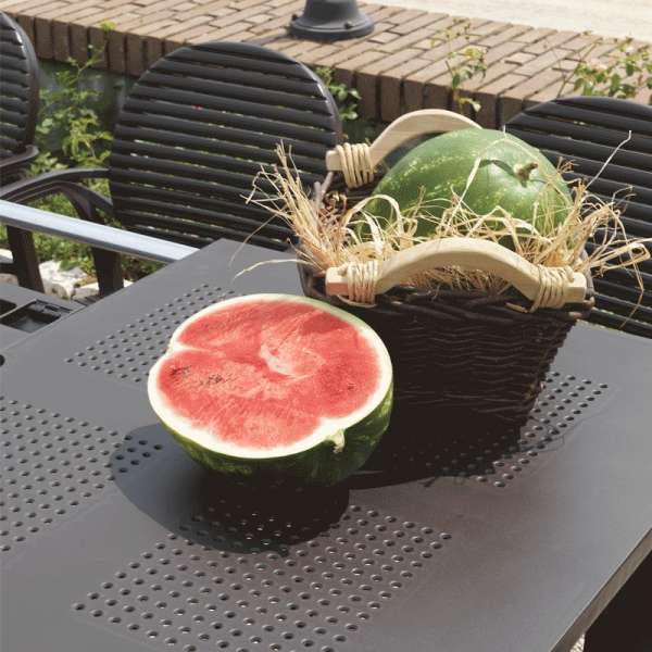 Table de jardin avec allonge polypropylène anthracite - Levante - 10