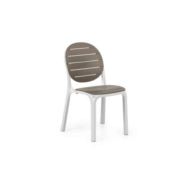 Chaise en polypropylène blanc et taupe- Erica - 2