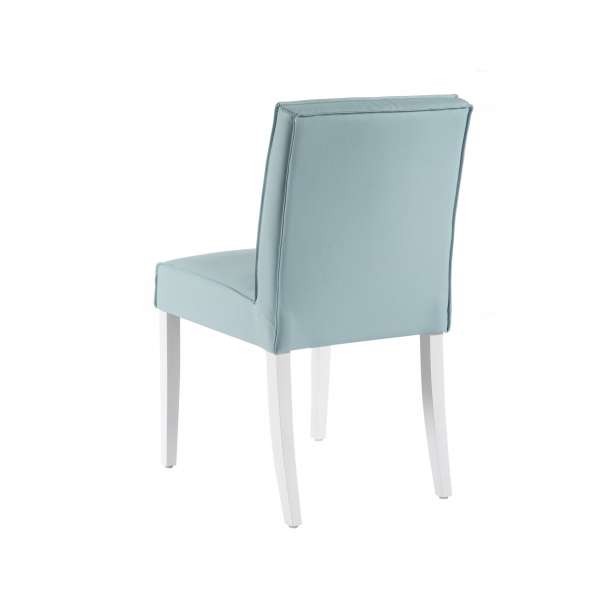 Chaise contemporaine bleue en vinyle et bois - Carpe - 4