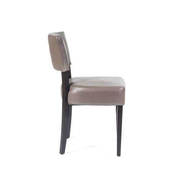 Chaise moderne en vinyle et bois - Steffi - 3