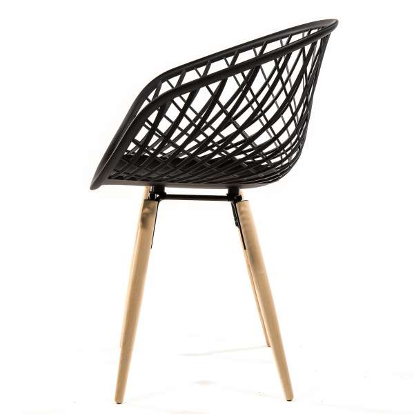 Chaise design en polypropylène et bois naturel profil - Sidera - 4