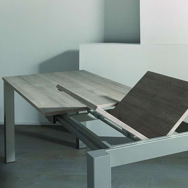 Table contemporaine extensible en mélaminé et métal - Costa 4 - 6