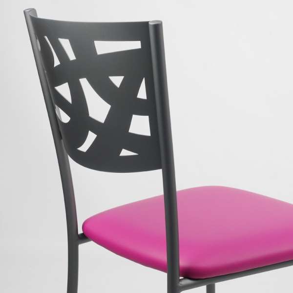 Chaise contemporaine en métal et vinyle - Claudie 10 - 10