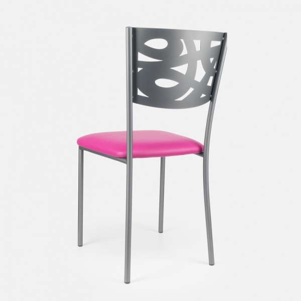 Chaise contemporaine en métal et vinyle - Claudie 6 - 6