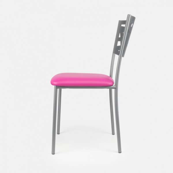 Chaise contemporaine en métal et vinyle - Claudie 4 - 4