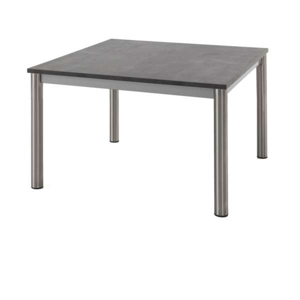Table contemporaine carrée en mélaminé et métal - Candi - 1