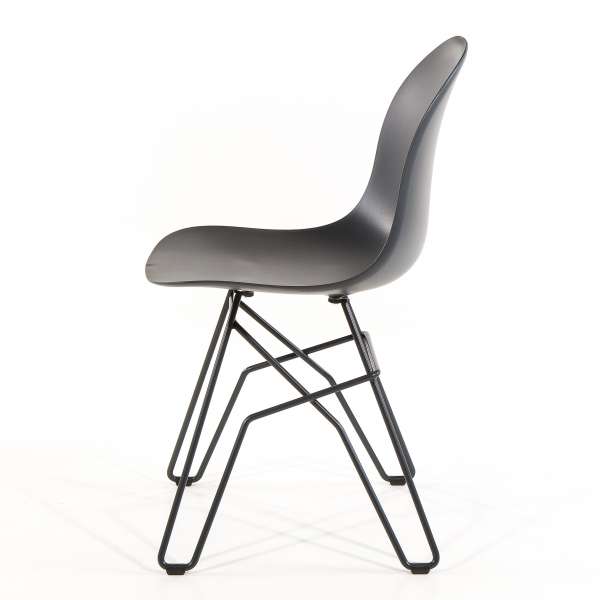 Chaise design en polypropylène noir et métal - 1664 Academy Connubia 3 - 4