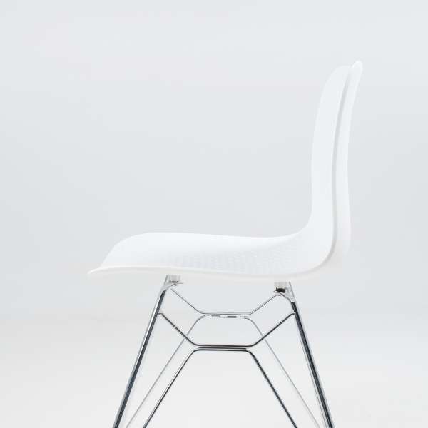 Chaise design en polypropylène blanc et métal - Céleste - 8
