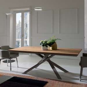 Table design rectangulaire extensible en bois et métal - 4x4