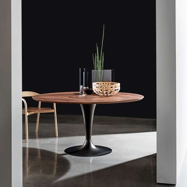 Table ronde design plateau bois - Flûte Sovet®