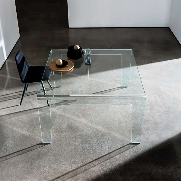 Table design rectangulaire ou carrée en verre - Frog Sovet®