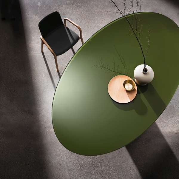 Table design ovale en verre - Totem Sovet® 2 - 2