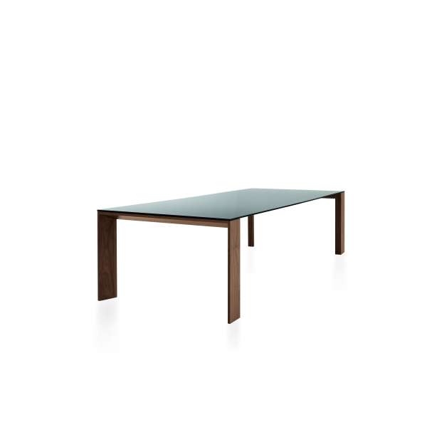 Table design rectangulaire en verre piétement bois - Toronto Sovet® - 2