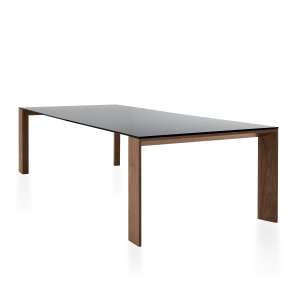 Table design rectangulaire en verre piétement bois - Toronto Sovet® 2