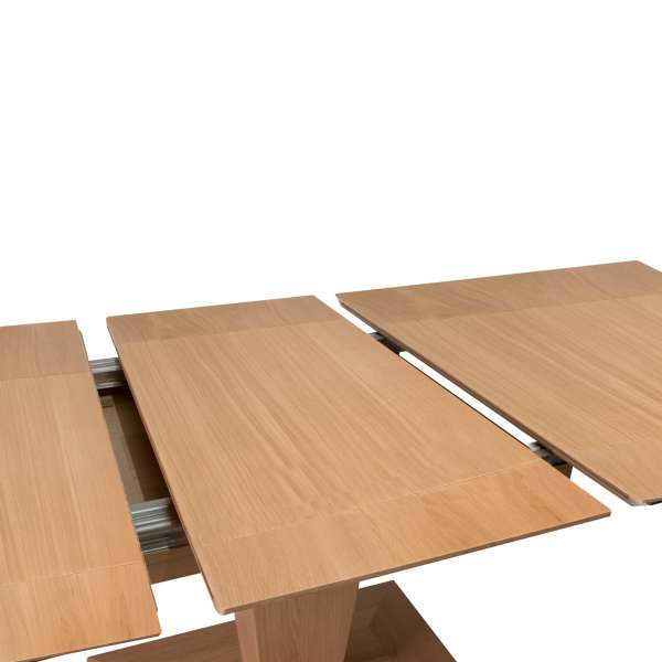 Table de salle à manger extensible en bois massif pied central - Philae  - 3