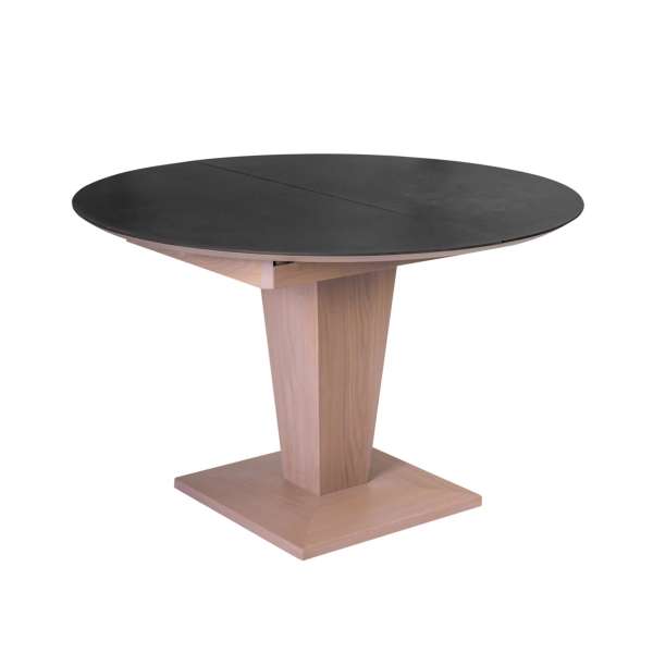 Table ronde extensible en céramique et bois - Philae - 2