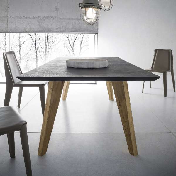 Table design rectangulaire en ecomalta et bois - Raw 2 - 2