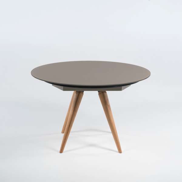 Table moderne en verre gris et chêne - Myles 3 - 3