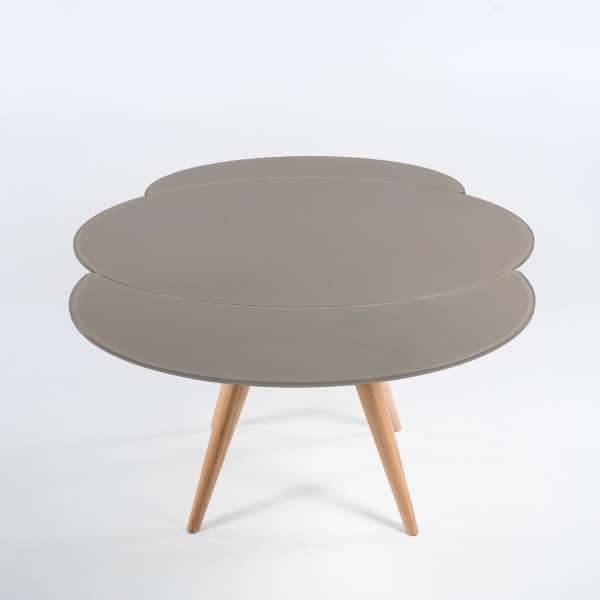 Table moderne en verre gris foncé et chêne - Myles 4 - 4