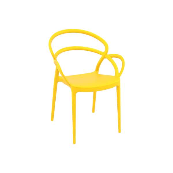 Fauteuil design en polypropylène jaune - Mila - 15