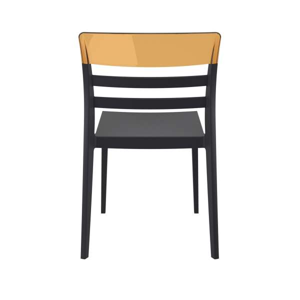 Chaise moderne en polypropylène noir et polycarbonate ambre - Moon - 8