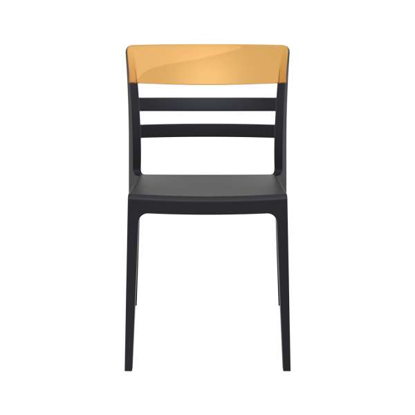 Chaise en polypropylène noir et polycarbonate ambre - Moon - 10
