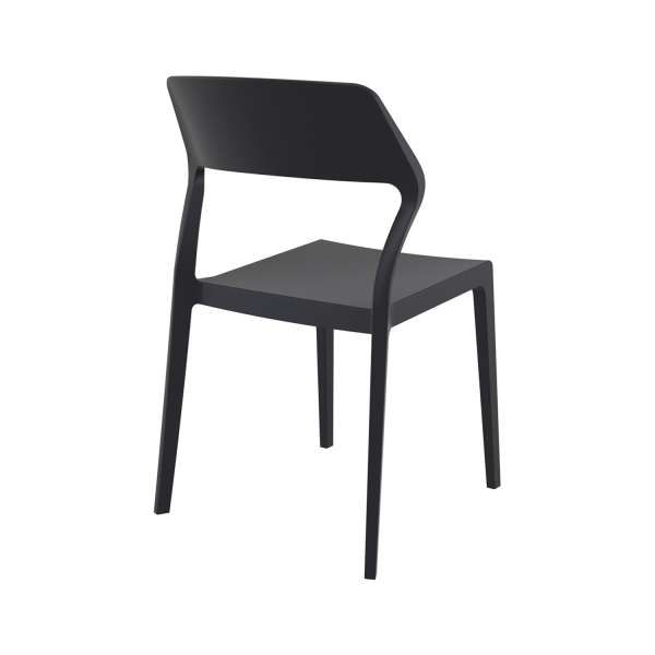 Chaise empilable design en plastique noir - Snow - 9