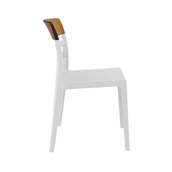 Chaise en polypropylène blanc et polycarbonate ambre transparent- Moon - 19