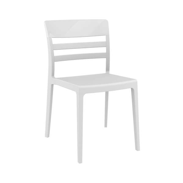Chaise en polypropylène et polycarbonate blanc - Moon - 22