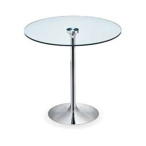 Table ronde pied central en verre transparent et métal chromé - Infinity Midj®