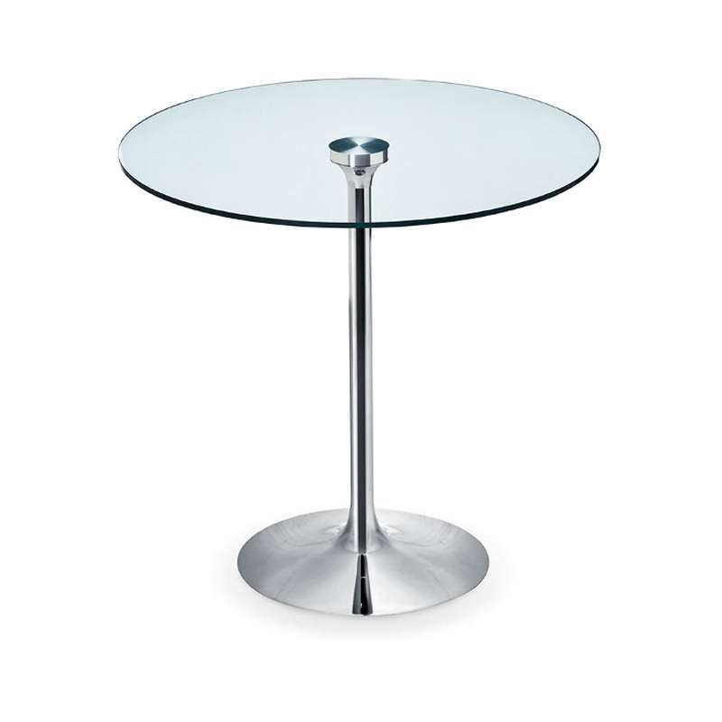 Table ronde pied central en verre et métal - Infinity Midj ...