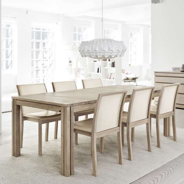 Table scandinave rectangulaire en bois moyen avec allonges - SM23-24 - 1
