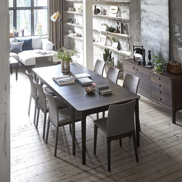 Table de salle à manger scandinave en bois foncé extensible - SM26-27 - 3