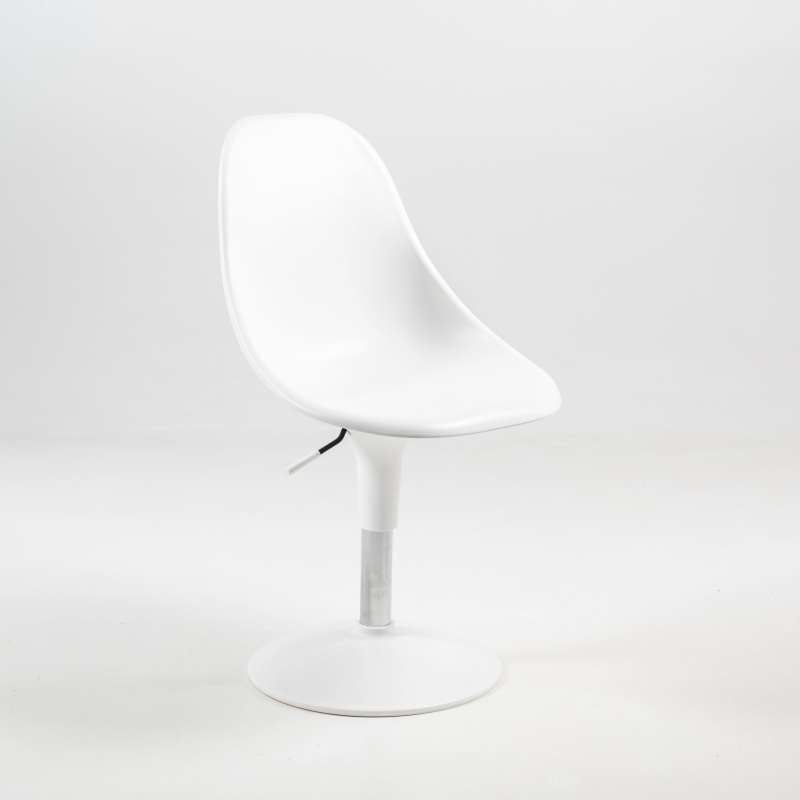 Chaise réglable en hauteur et pivotante design en technopolymère blanc